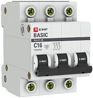 Выключатель автоматический EKF Basic ВА47-29 3п 16А C 4.5кА картинка